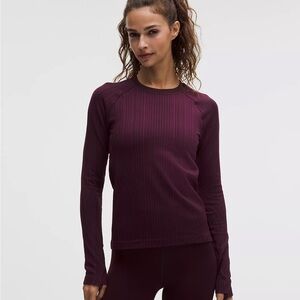Women's Long Sleeve Burgundy Top
